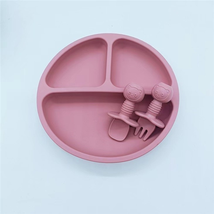 Custom Silicone Baby Plate With Divider