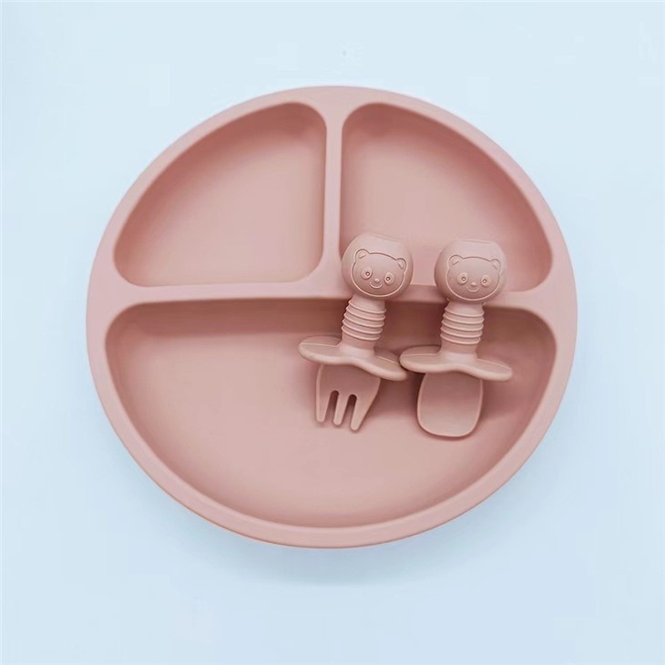 Custom Silicone Baby Plate With Divider