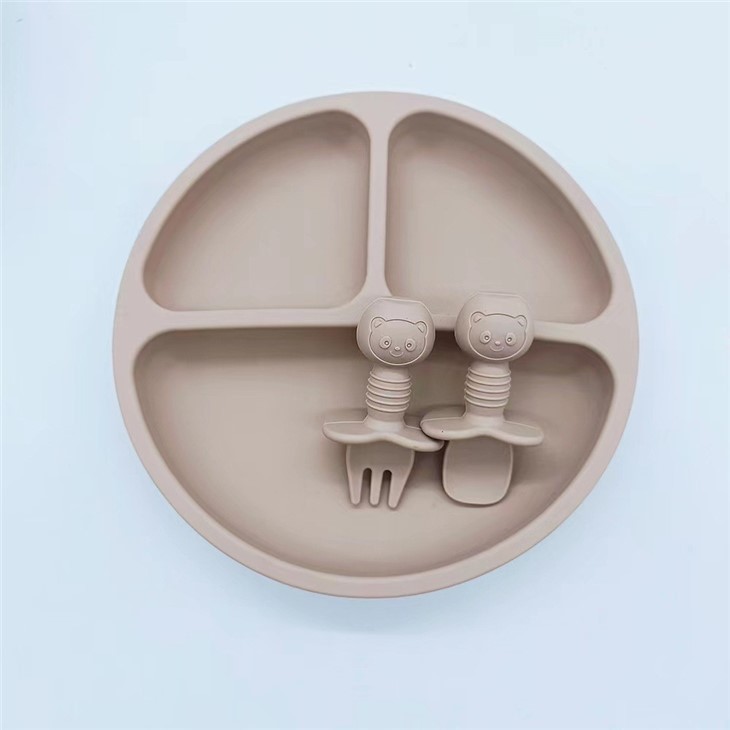 Custom Silicone Baby Plate With Divider
